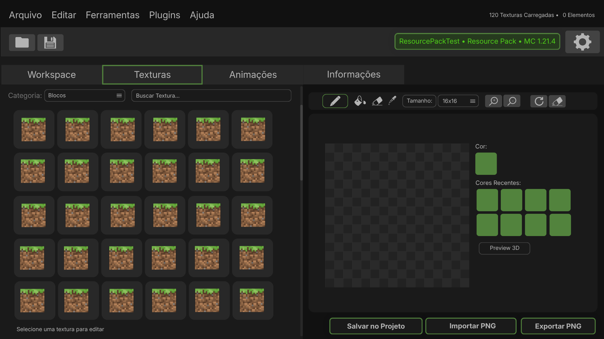Editor de texturas do Minecraft Mod Studio (Imagem Demonstrativa)